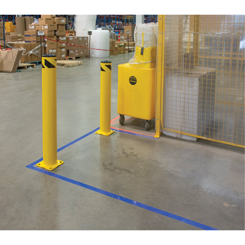 Safety Bollard, Steel, 36" H x 5-1/2" W, Yellow Distribution Jean Lapalme