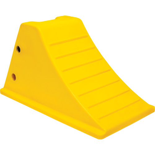Cales de roue avec surface antid&eacute;rapante en aluminium, Polyur&eacute;thane, Jaune s&eacute;curit&eacute; OSHA, 11-1/4" la x 21" p x 12-1/4" h Distribution Jean Lapalme