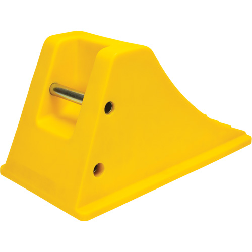 Cales de roue avec surface antid&eacute;rapante en aluminium, Polyur&eacute;thane, Jaune s&eacute;curit&eacute; OSHA, 11-1/4" la x 21" p x 12-1/4" h Distribution Jean Lapalme