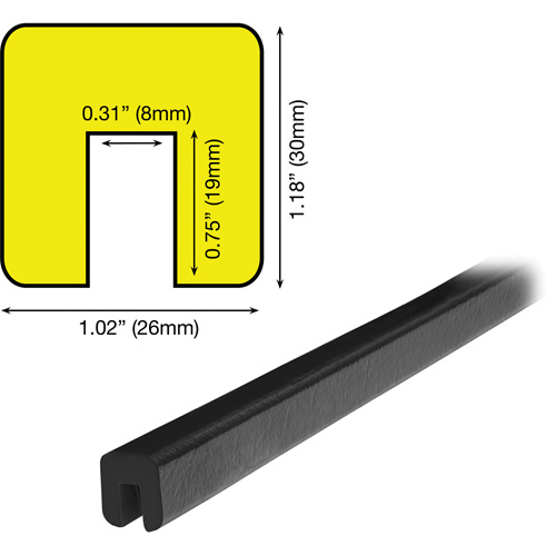 G Profile 5M Edge Protection Bumper Guard, 2' (0.6096 m) Long Distribution Jean Lapalme