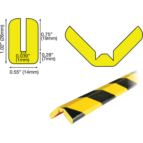 Butoir de protection de rebords mod&egrave;le W 5M, Longueur 16,42' (5 m) Distribution Jean Lapalme