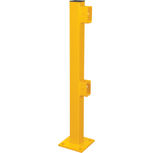 Poteau d'extr&eacute;mit&eacute; pour garde-corps l&eacute;gers, Acier, 42" h, Jaune s&eacute;curit&eacute; OSHA Distribution Jean Lapalme