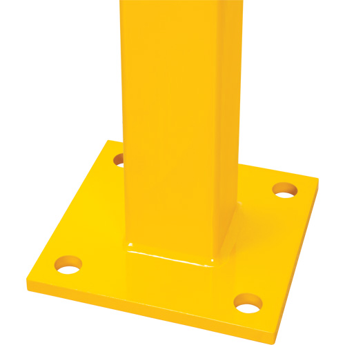 Poteau de coin pour garde-corps l&eacute;gers, Acier, 42" h, Jaune s&eacute;curit&eacute; OSHA Distribution Jean Lapalme