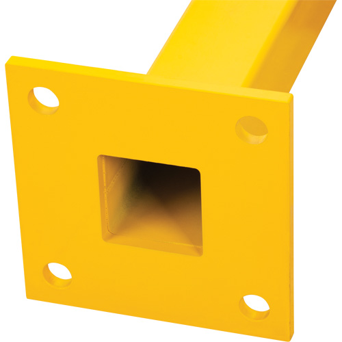 Poteau de coin pour garde-corps l&eacute;gers, Acier, 42" h, Jaune s&eacute;curit&eacute; OSHA Distribution Jean Lapalme