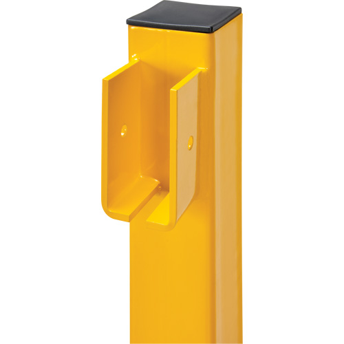 Poteau d'extr&eacute;mit&eacute; pour garde-corps l&eacute;gers, Acier, 42" h, Jaune s&eacute;curit&eacute; OSHA Distribution Jean Lapalme