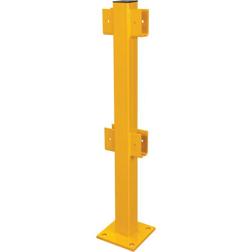 In-Line Post for Light-Duty Guard Rails, Steel, 42" H, Safety Yellow Distribution Jean Lapalme