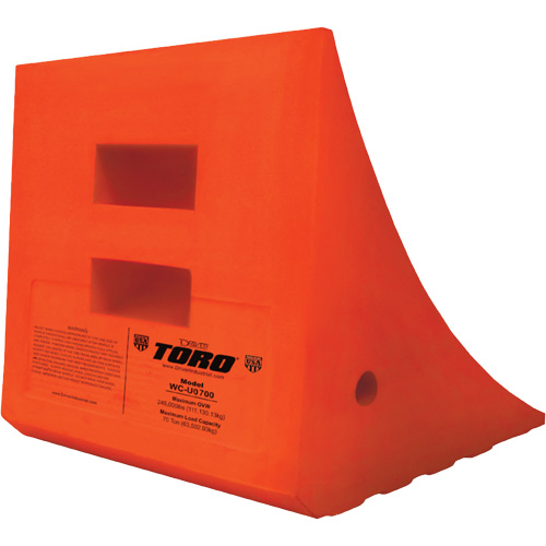 70 Ton Large Equipment Wheel Chock, Urethane, Orange Distribution Jean Lapalme