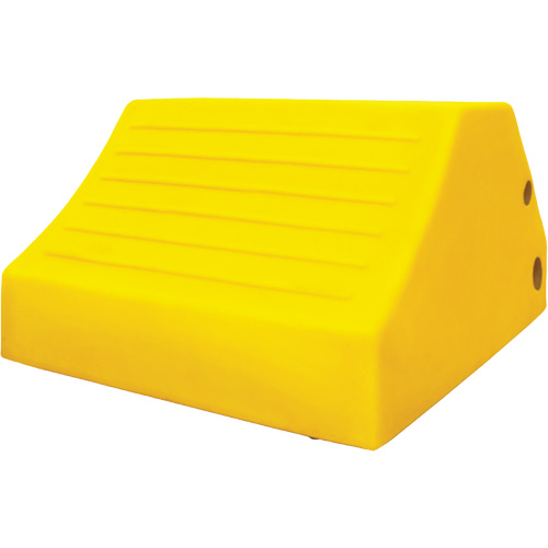 165 Ton Large Equipment Wheel Chock with Handle & Hole, Urethane, Yellow Distribution Jean Lapalme