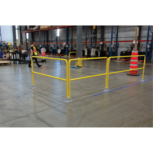 Safety Gate Railing, Steel, 84" L x 42" H, Yellow Distribution Jean Lapalme