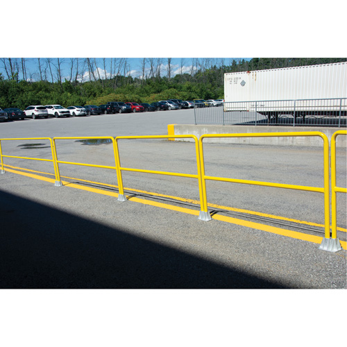 Safety Gate Railing, Steel, 84" L x 42" H, Yellow Distribution Jean Lapalme