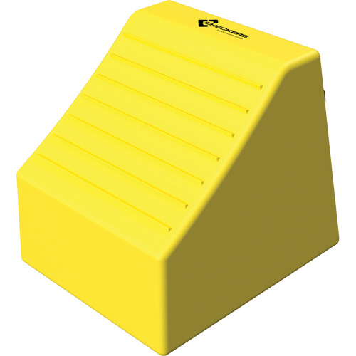 Cale de roue ultra-robuste pour l'exploitation mini&egrave;re Checkers Safety sans support, PEHD, Jaune, 14-1/2" la x 17-1/2" p x 16" h Distribution Jean Lapalme