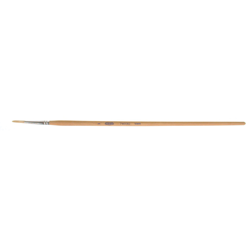 Pinceau de forme ronde en soies blanches pures pour marquage, Largeur de la brosse de 9/64", Soie blanche, Manche &agrave; Bois Distribution Jean Lapalme