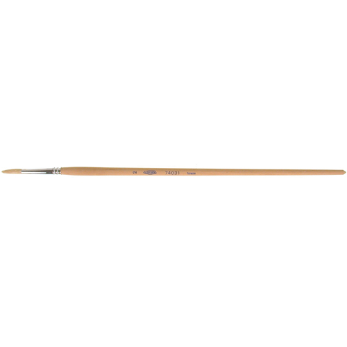 Pinceau de forme ronde en soies blanches pures pour marquage, Largeur de la brosse de 5/32", Soie blanche, Manche &agrave; Bois Distribution Jean Lapalme