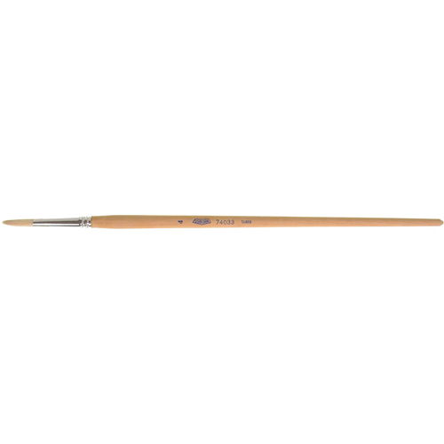 Pinceau de forme ronde en soies blanches pures pour marquage, Largeur de la brosse de 7/32", Soie blanche, Manche &agrave; Bois Distribution Jean Lapalme