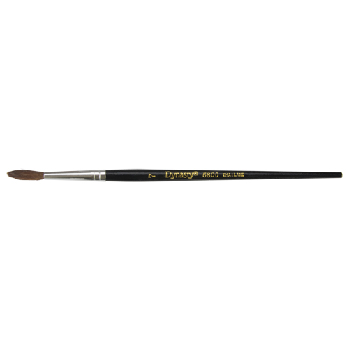 Black Pointed Bristle Artist Brush, 4 mm Brush Width, Camel Hair, Wood Handle Distribution Jean Lapalme