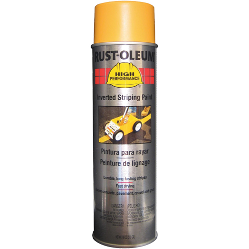 Peinture de traçage en a&eacute;rosol syst&egrave;me 2300 haute performance applicable en position invers&eacute;e, Jaune, 18 oz, Canette a&eacute;rosol Distribution Jean Lapalme