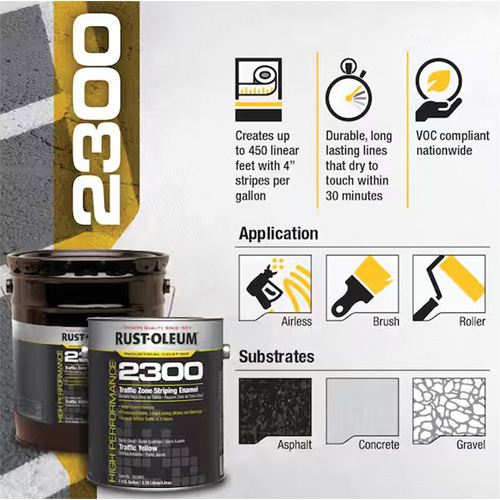 Peinture pour traçage de ligne pour zone de circulation System 2300, Jaune, 5 gal., Gallon Distribution Jean Lapalme