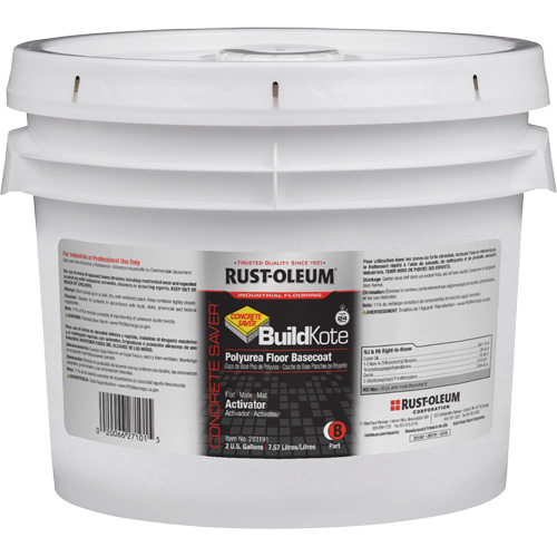Concrete Saver&reg; BuildKote Polyurea Floor Coating Primer Part B, 2 Gal., Pail, Clear/Tint Base Distribution Jean Lapalme
