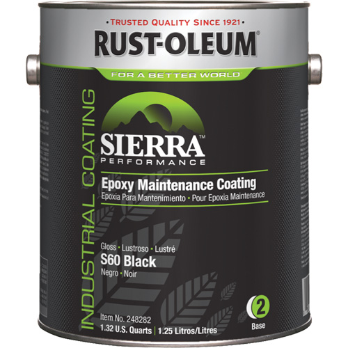 Rev&ecirc;tement dentretien &eacute;poxydique &agrave; base deau Sierra S60 Partie 2 Couche de fond, Gallon, Noir Distribution Jean Lapalme