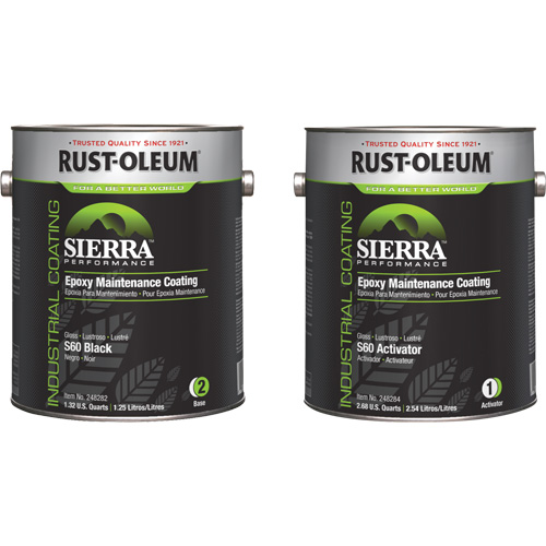 Sierra S60 Water-Based Epoxy Maintenance Coating Kit, Gallon, Black Distribution Jean Lapalme