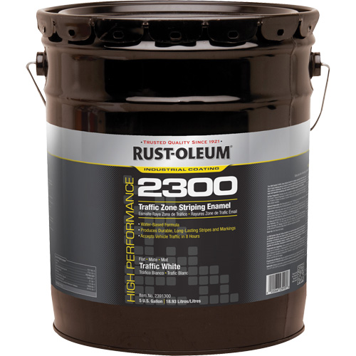 High-Performance 2300 System Traffic Zone Striping Paint, White, 5 gal., Pail Distribution Jean Lapalme