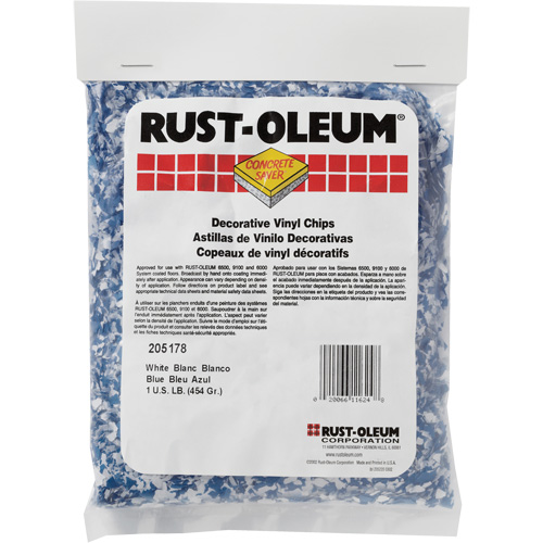 Pastilles de vinyle d&eacute;coratives Concrete Saver, 0,5 kg, Sac, Mlange bleu/blanc Distribution Jean Lapalme