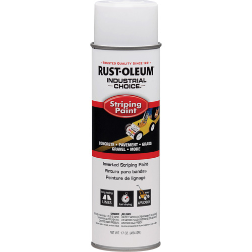 Industrial Choice&reg; S1600 System Inverted Striping Spray Paint, White, 18 oz., Aerosol Can Distribution Jean Lapalme