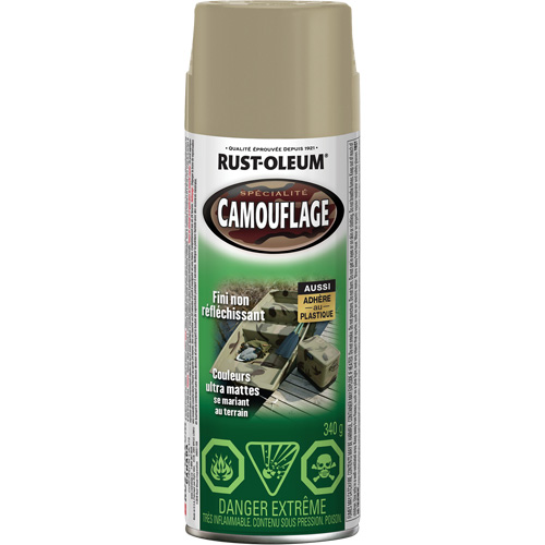 Specialty Camouflage Paint, Aerosol Can, Khaki Distribution Jean Lapalme