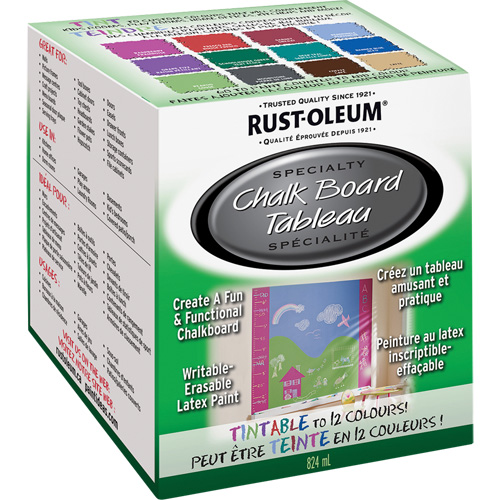 Specialty Chalk Board Paint, 824 ml, Kit, Tint Base Distribution Jean Lapalme