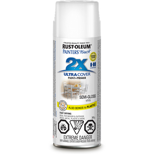 Painter's Touch&reg; Ultra Cover Paint, White, Semi-Gloss, Aerosol Can Distribution Jean Lapalme