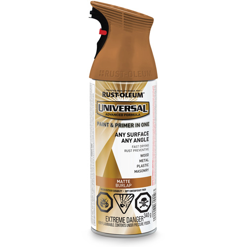Universal&reg; Enamel Paint & Primer In One, Burlap Brown, Matte, Aerosol Can Distribution Jean Lapalme