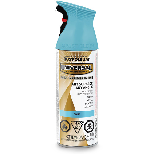 Universal&reg; Enamel Paint & Primer In One, Aqua Blue, Satin, Aerosol Can Distribution Jean Lapalme