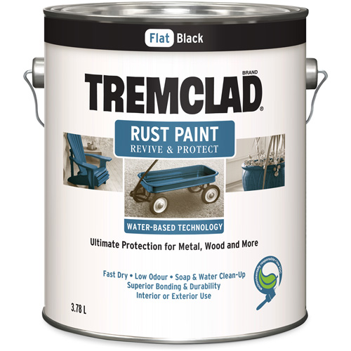 Tremclad&reg; Water-Based Rust Paint, 3.78 L, Gallon, Black Distribution Jean Lapalme