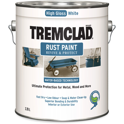 Peinture antirouille &agrave; base d'eau Tremclad, 3,78 L, Gallon, Blanc Distribution Jean Lapalme