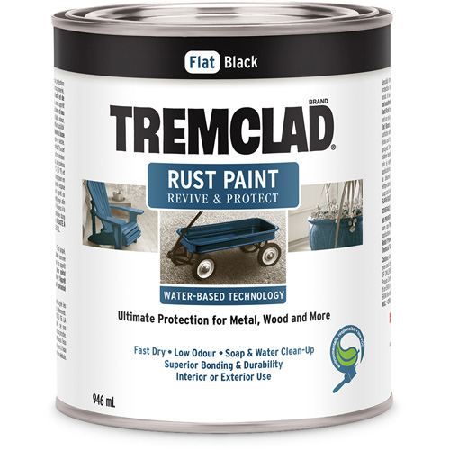 Peinture antirouille &agrave; base d'eau Tremclad, 946 ml, Canette, Noir Distribution Jean Lapalme