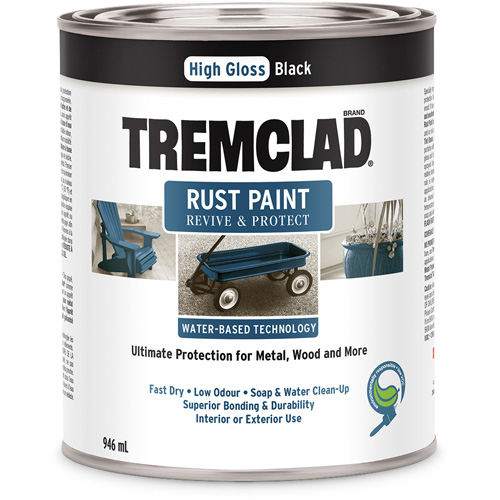 Tremclad&reg; Water-Based Rust Paint, 946 ml, Can, Black Distribution Jean Lapalme