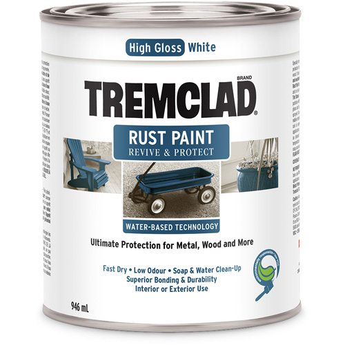 Peinture antirouille &agrave; base d'eau Tremclad, 946 ml, Canette, Blanc Distribution Jean Lapalme