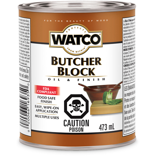 Watco&reg; Butcher Block Oil & Finish, 473 ml, Clear, Transparent Distribution Jean Lapalme