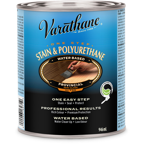 Teinture et rev&ecirc;tement &agrave; base de polyur&eacute;thane en une seule &eacute;tape Varathane, 946 ml, Provincial Distribution Jean Lapalme