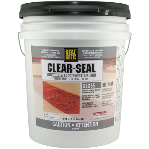 Seal-Krete&reg; Protective Sealer, 18.93 L, Water-Based, Gloss, Clear Distribution Jean Lapalme