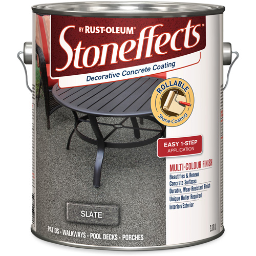 Stoneffects Decorative Concrete Coating, 3.4 L, Solvent-Based, Textured, Grey Distribution Jean Lapalme