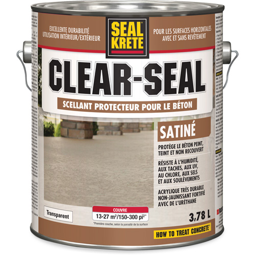 Produit d&eacute;tanch&eacute;it&eacute; protecteur Seal-Krete, 3,78 L, &agrave; l'ur&eacute;thane, Satin, Transparent Distribution Jean Lapalme