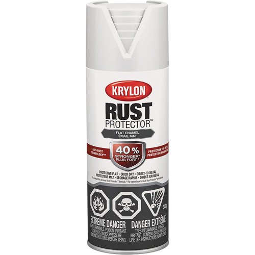 Peinture &agrave; &eacute;mail Rust Protector, Blanc, Tr&egrave;s mat, 12 oz, Canette a&eacute;rosol Distribution Jean Lapalme