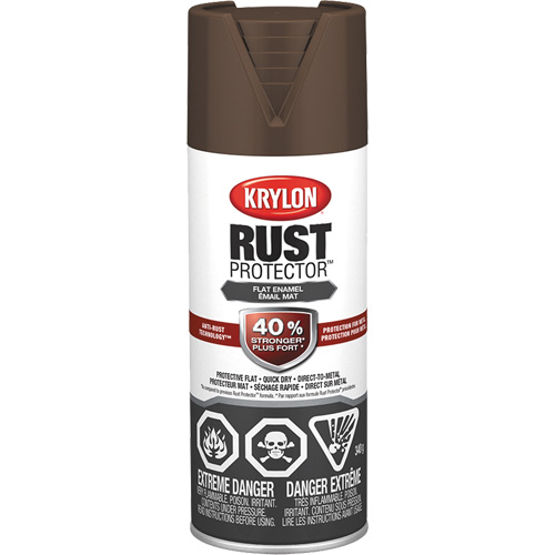 Peinture &agrave; &eacute;mail Rust Protector, Brun cuir, Tr&egrave;s mat, 12 oz, Canette a&eacute;rosol Distribution Jean Lapalme