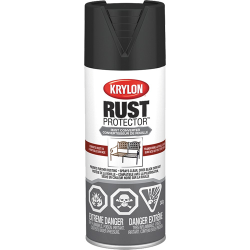 Rust Protector&reg; Rust Converter Primer, Black Primer, Very Flat, 12 oz., Aerosol Can Distribution Jean Lapalme