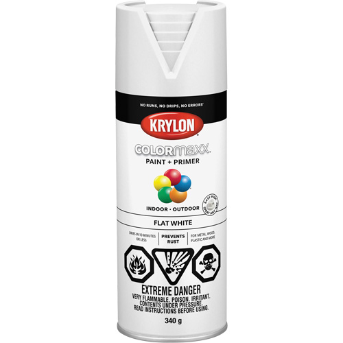 Appr&ecirc;t + peinture COLORmaxx, Blanc, Tr&egrave;s mat, 12 oz, Canette a&eacute;rosol Distribution Jean Lapalme