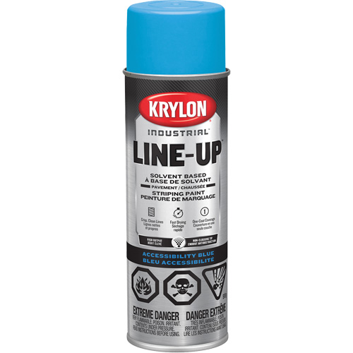 Peinture en a&eacute;rosol industrielle &agrave; base de solvant pour le marquage de la chauss&eacute;e LINE-UP, Bleu, 18 oz, Canette a&eacute;rosol Distribution Jean Lapalme