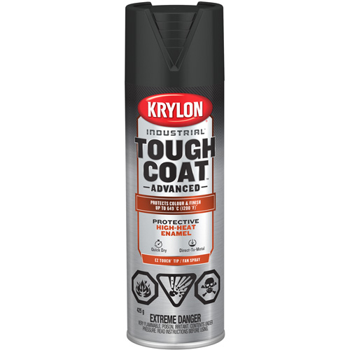 Industrial Tough Coat&reg; Advanced High Heat Paint, High-Heat Black, Flat Finish, 425 g, Aerosol Can Distribution Jean Lapalme