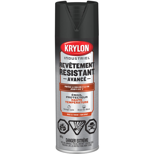 Industrial Tough Coat&reg; Advanced High Heat Paint, High-Heat Black, Flat Finish, 425 g, Aerosol Can Distribution Jean Lapalme