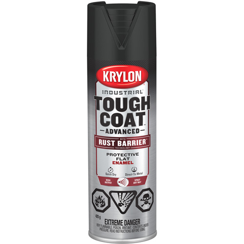 Peinture Tough Coat avec technologie Rust Barrier, Noir, Fini mat profond/Mat, 425 g, Canette a&eacute;rosol Distribution Jean Lapalme